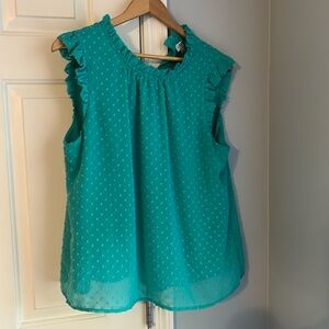 J. Crew Sleeveless Clip Dot Blouse - Size L
